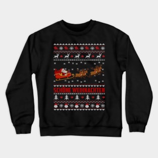 Ugly Christmas Santa Sleigh Deer Gift Crewneck Sweatshirt